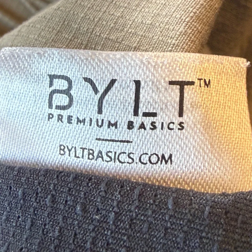 BYLT Premium Basics Mens Everyday Pant Taupe Brown Stretch Drawstring Waist M